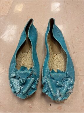 Donald J. Pliner Turquoise Floral Espadrille Flats